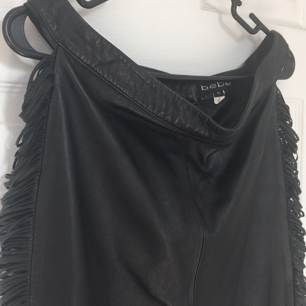 Black genuine leather skirt BEBE